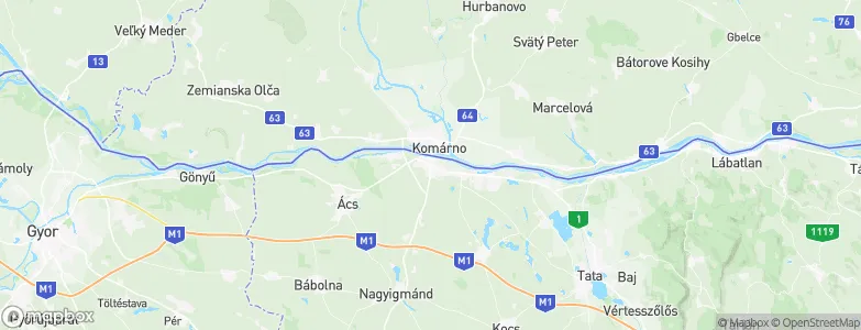 Komárom, Hungary Map