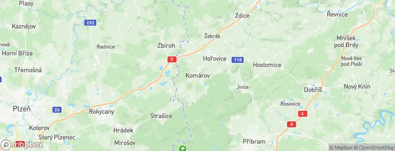 Komárov, Czechia Map