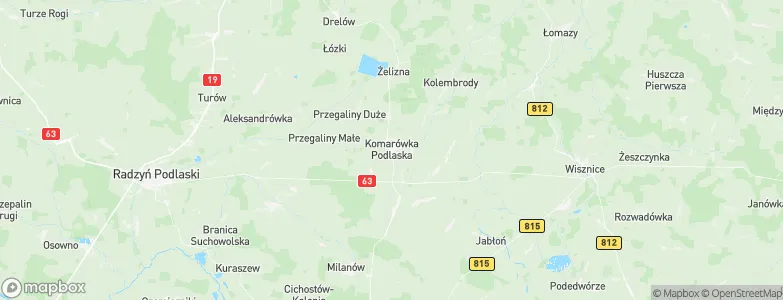 Komarówka Podlaska, Poland Map
