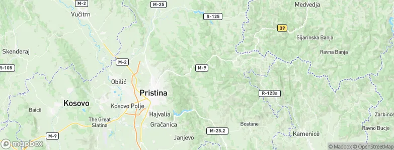 Komuna e Prishtines, Kosovo Map