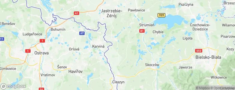 Kończyce Małe, Poland Map