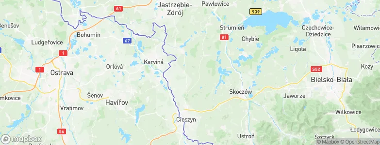 Kończyce Wielkie, Poland Map