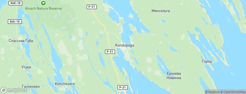 Kondopoga, Russia Map
