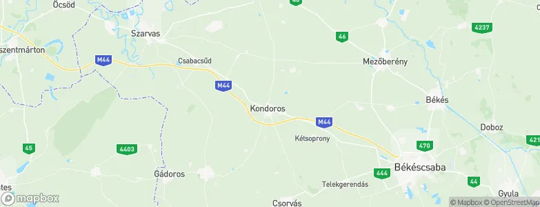 Kondoros, Hungary Map