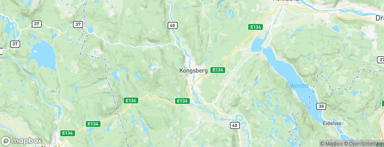 Kongsberg, Norway Map