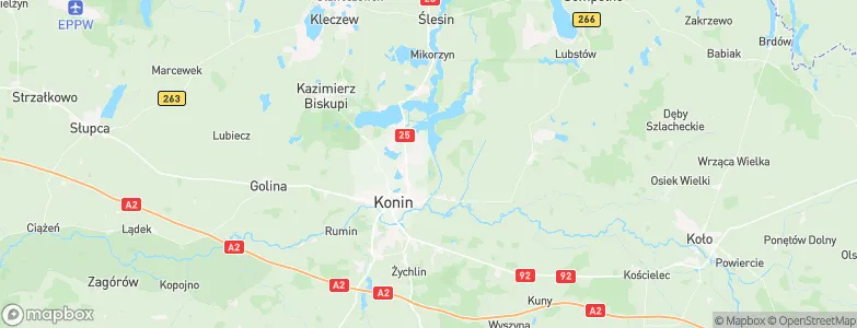 Konin County, Poland Map