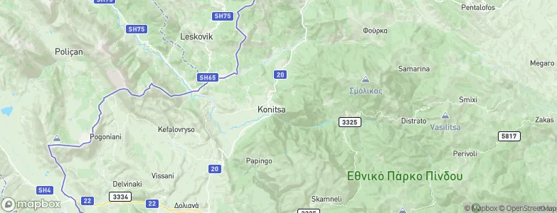 Konitsa, Greece Map