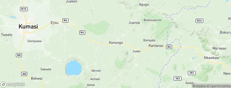 Konongo, Ghana Map