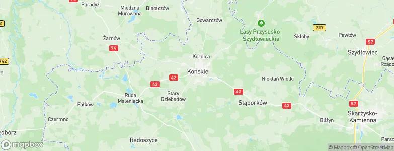 Końskie, Poland Map