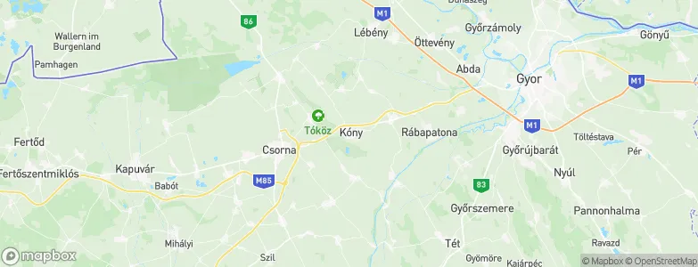 Kóny, Hungary Map
