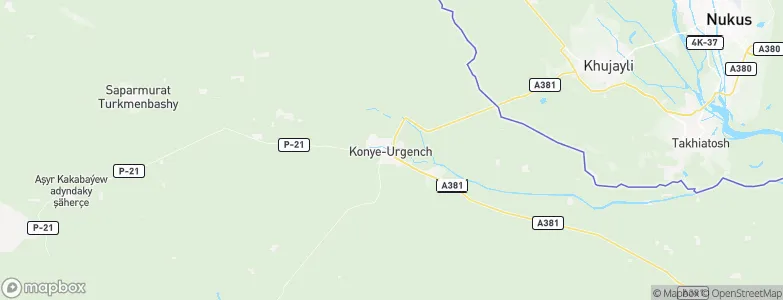 Konye-Urgench, Turkmenistan Map
