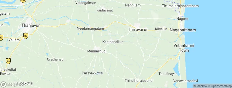 Koothanallur, India Map
