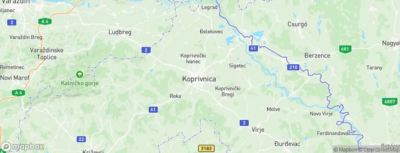 Koprivničko-Križevačka Županija, Croatia Map