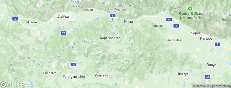 Koprivshtitsa, Bulgaria Map