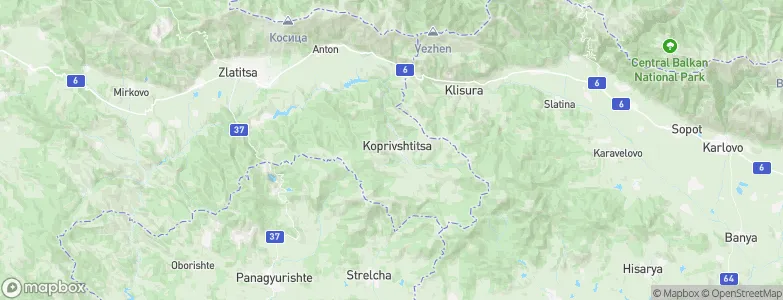 Koprivshtitsa, Bulgaria Map