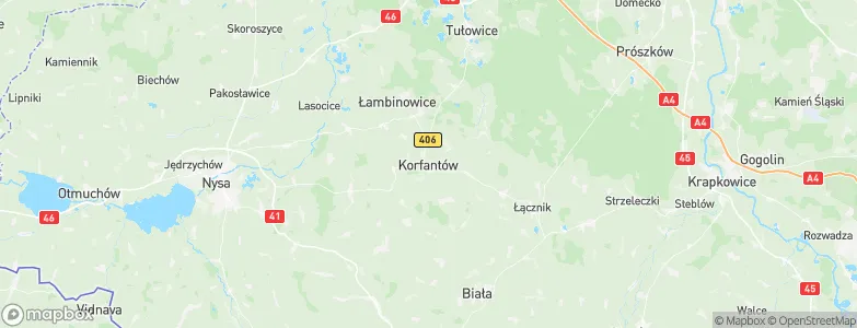 Korfantów, Poland Map