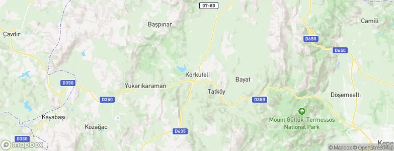 Korkuteli, Turkey Map