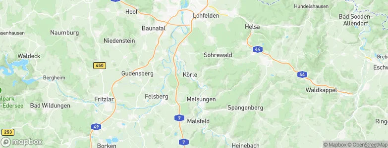 Körle, Germany Map