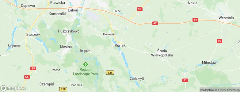 Kórnik, Poland Map