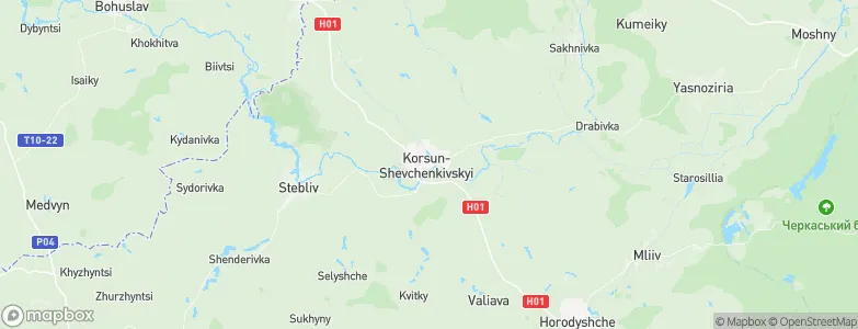 Korsun'-Shevchenkivs'kyy, Ukraine Map