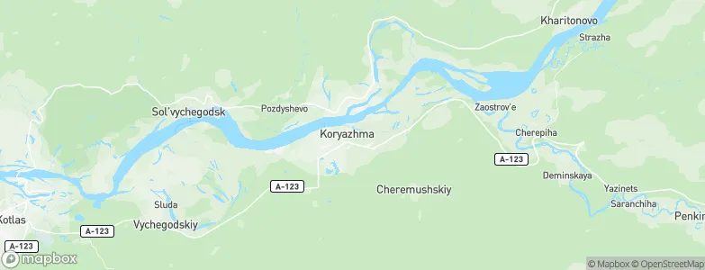 Koryazhma, Russia Map