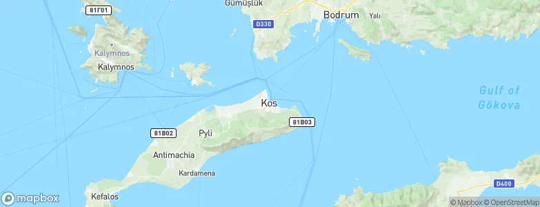 Kos, Greece Map