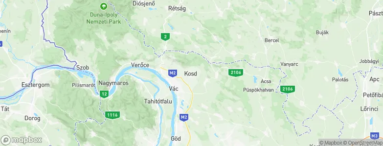 Kosd, Hungary Map