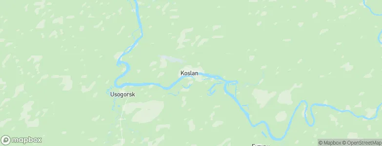 Koslan, Russia Map
