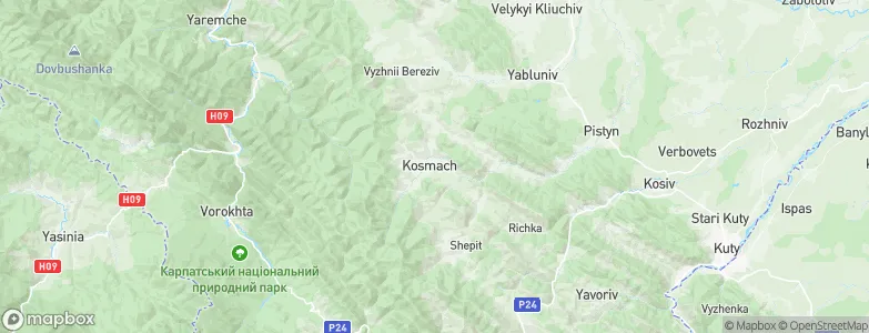 Kosmach, Ukraine Map