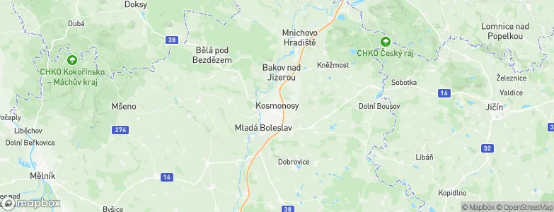 Kosmonosy, Czechia Map