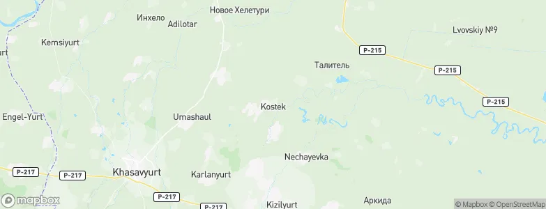 Kostek, Russia Map