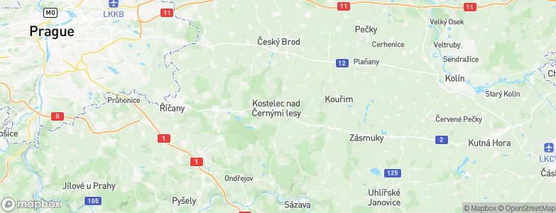 Kostelec nad Černými Lesy, Czechia Map