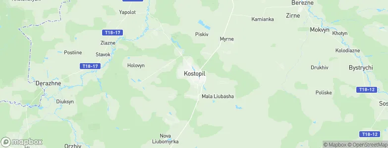 Kostopil’, Ukraine Map