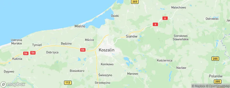 Koszalin, Poland Map