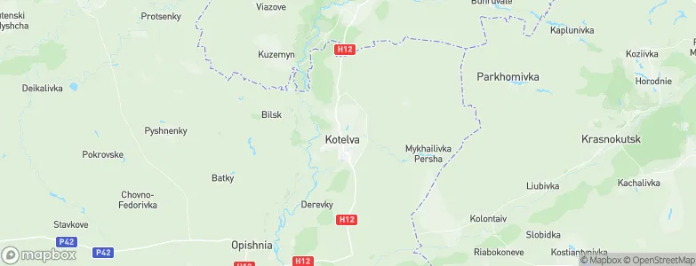 Kotel'va, Ukraine Map