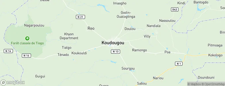 Koudougou, Burkina Faso Map