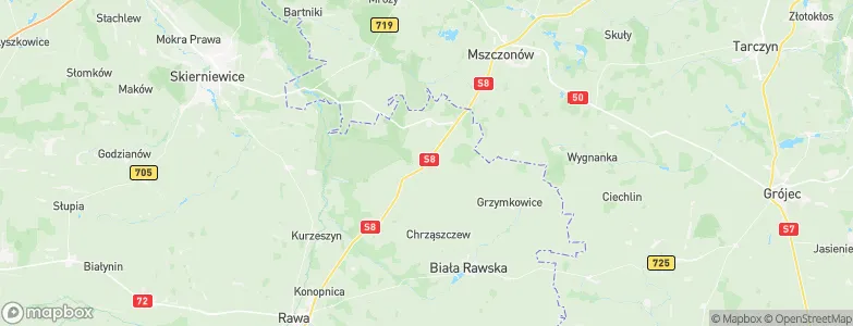Kowiesy, Poland Map
