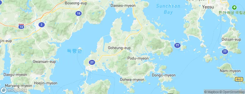 Koyo, South Korea Map