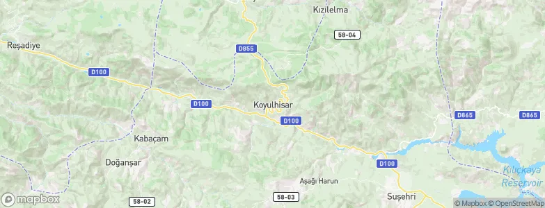 Koyulhisar, Turkey Map
