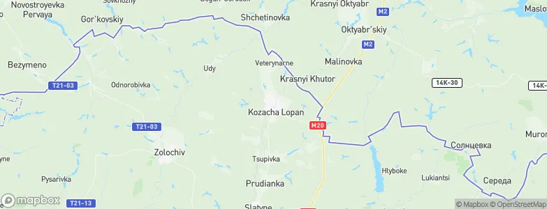 Kozacha Lopan', Ukraine Map