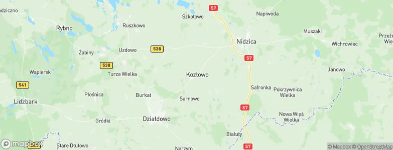 Kozłowo, Poland Map