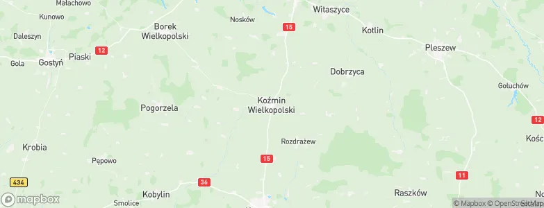 Koźmin Wielkopolski, Poland Map