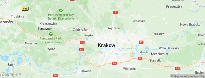 Krakow, Poland Map
