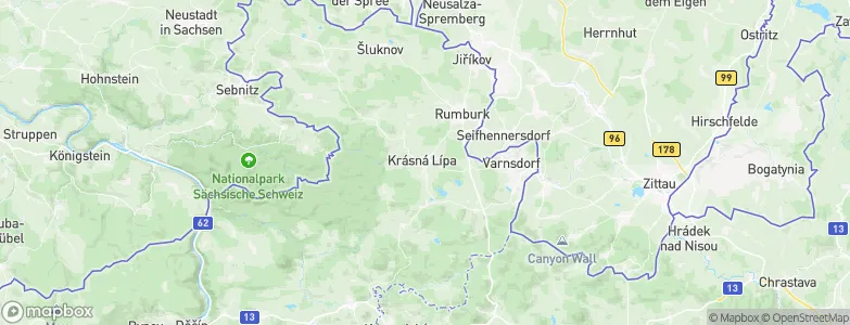 Krásná Lípa, Czechia Map