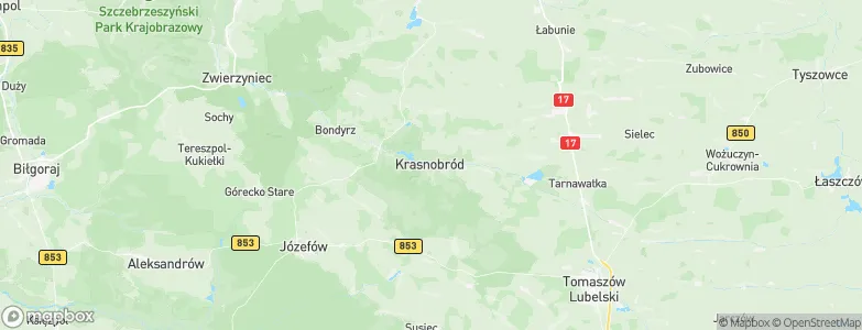Krasnobród, Poland Map