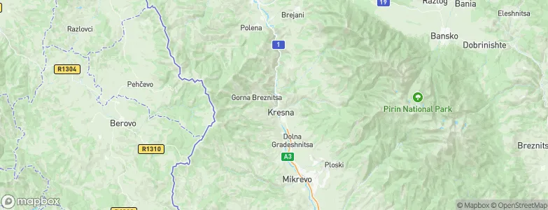 Kresna, Bulgaria Map