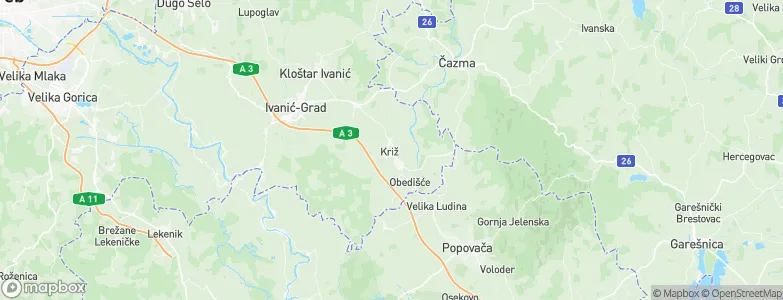 Križ, Croatia Map