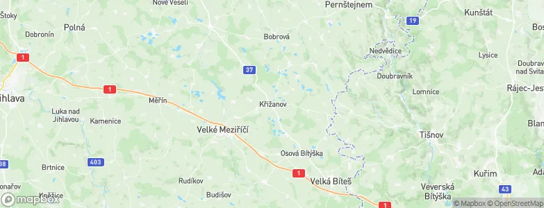 Křižanov, Czechia Map