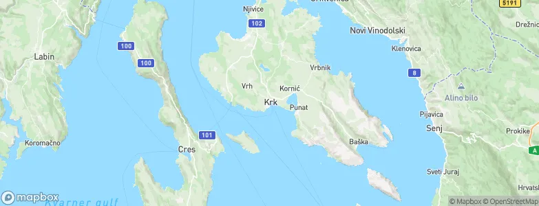 Krk, Croatia Map