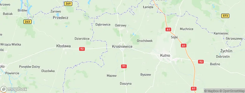 Krośniewice, Poland Map